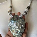 Large Shell Pendant Statement Necklace Boho Beach Vacation Minimalist Resort Wea Photo 1