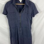 Caslon Utility Short Sleeve Zip Up Dress Blue Size Large Photo 0