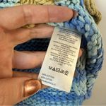 Free People  Striped Portland Pullover Sweater Blue Lake Combo S Photo 5