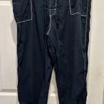 Fresh Produce  Black Capri Pants White Stitching Drawstring Ankle Women's XL USA Photo 0