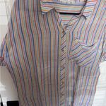 Be cool Colorful Striped Button Down Blouse Photo 3