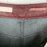 Anthropologie  Pilcro The Breaker Faux Leather Pants Burgundy Red Crop Size 28 Photo 3