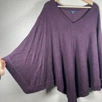 Splendid Womens Pullover Poncho Cape Sweater M/L V-Neck Purple Cashmere Blend Photo 2