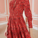 Ulla Johnson  Red Floral ‘Liv’ Mini Dress in “Poppy”, Size 2 Photo 0