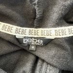 Bebe SPORT Black Jacket Sz M Hoodie Zip Up Logo Jersey White Stripe Photo 6