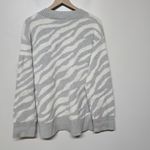 Everlane Wonens Oversized Alpaca Tiger Jacquard Cardigan White/Gray Sz S NWT Photo 6