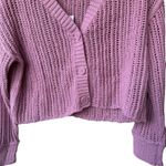 American Eagle pink cropped loose knit button down sweater women xsmall xs Photo 1