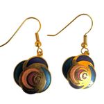 Cloisonné Enamel Swirl Dangle Earrings Photo 10