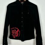 Harley Davidson Women's Dragon Embroidered Corduroy Button Down Shirt M Black Size M Photo 0