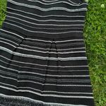 Nanette Lepore Black, Silver Metallic Striped Dress Photo 1