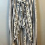 Bebop Dress Blue Striped/ Floral Off the Shoulder Romper/ Midi Dress Sz XL EUC Photo 4