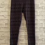 Eddie Bauer Women's Leggings Gray & Black Textured Aztec print Medium Photo 0