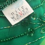 Vintage Silk Beaded Kelly Green Top Nite Waves Samir Suri Size Small Photo 8