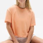 Athleta  XS True Cotton Crop Tee Papaya Orange X-Small Regular Photo 0