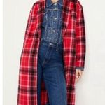 Old Navy NWT Soft-Brushed Overcoat Red Tartan size XL Photo 0