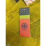 Tory Burch Leopard Print Wool Scarf Shawl Green Border Frayed Edge NWT Photo 7