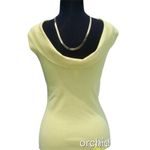 Cache  Yellow Reversible Stretch Shawl Collar Top New Silk Nylon Knit $88 NWT Photo 4