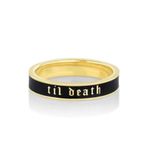 TIL DEATH Gold & Black Bridal Band Statement Ring Stack Women’s Size 6 Photo 2
