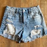 American Eagle  Mom Short Distressed Ripped High Rise Denim Shorts Size 2 Photo 0