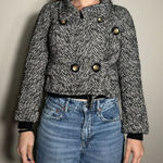 Leifsdottir Double Breasted Cropped Blazer Jacket Size 4 Black Photo 0