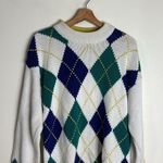 Brooks Brothers Vtg Argyle Patterned Sweater pullover cozy cute large cotton Photo 1