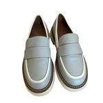 Linea Paolo Minka Loafers Light Grey Leather Classic Shoes Size 7 Women's Photo 1