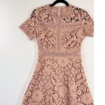 Chicwish Womens Dress Beige Floral Lace Mini Short Sleeve A Line Boho Small Photo 4