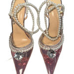 Mach & Mach Pink PVC Diamond of Elizabeth Ankle Wrap Pumps, Size 37.5 Photo 0