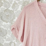 Hayden  Waffle Knit V neck Pullover Knit Sweater Top short sleeve Size 2XL Photo 2