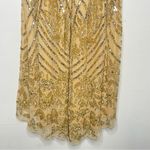 Mac Duggal 4715 Size 4 Embellished Fringe Cap Sleeve Trumpet Gown, Light Gold Photo 9