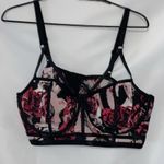 Torrid CURVES WO SIZE 4(42DD, 44D, 46C) BLACK FLORAL UNDERWIRE SHEER STRAPPY BRA Photo 6