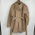 CREATMOUS Womens 5X 5XL Beige Hooded Trench Coat Belted Double Breasted Tan Photo 1