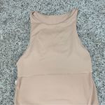 ZARA  Nude Beige Tan Sleeveless Snap Bottom High Neck Bodysuit Small Photo 6