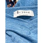 Beyove Women's V Neck Bohemian Loose Pullover Long Sleeve Top Navy Blue Size XL Blue Photo 1