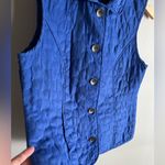 Christopher & Banks  Blue Quilted Vest Small Button Front Fall Layering Photo 3