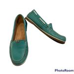 Naturalizer  Hanover Turquoise Leather Slip On Boat Shoes Photo 2