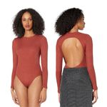 ALLSAINTS NWT All Saints Molly Long Sleeve Ribbed Open Back Bodysuit in Wild Berry Red Photo 13