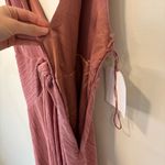 Free People  Twist And Shout Desert Rose Pink Mini Dress Pleated VNeck Sleeveless Photo 2