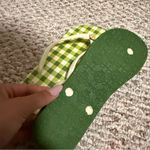 Tory Burch Flip Flop Slip Strap Green Plaid Checkered Sandals- Size 8 Photo 5