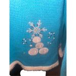 The Quacker Factory Blue Long Sleeve Light Up Long Sleeve Sweater Size Size L Photo 7