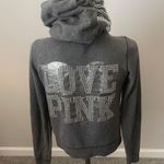 PINK - Victoria's Secret Victoria's Secret Love Pink 86 hoodie gray zippered bling rhinestone size small Photo 5