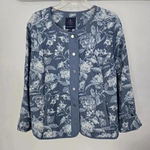 Isaac Mizrahi Live! Quilted‎ Jacket Denim Floral, Size 2XL Photo 2