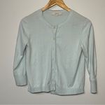 Loft Baby Blue 3/4 sleeve cardigan with button women’s size small Photo 1