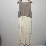 Anthropologie  Sleeveless Sweater Twofer Maxi Dress Size XL Sweater Knit Cotton Photo 3