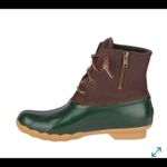 Sperry saltwater tan/green boots Photo 5