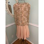 Black Tie Oleg Cassini beaded sequin gown Midi Peach Formal 8 Flowy Glam Pink Photo 2