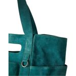 Free People NWT  Suede Caravan Tote Bag Pine / Teal Blue Green Purse Photo 2