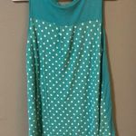 Heart & Hips Sleeveless Polka Dot Tank Teal Large EUC Photo 1
