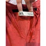 ZARA Oversized Coral Tiered Dress with Eyelet‎ Details, V-Neck, Bohemian Style Photo 3