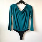 Paige  Suvi‎ Long Sleeve Off The Shoulder Bodysuit Midnight Cyan XS Photo 2